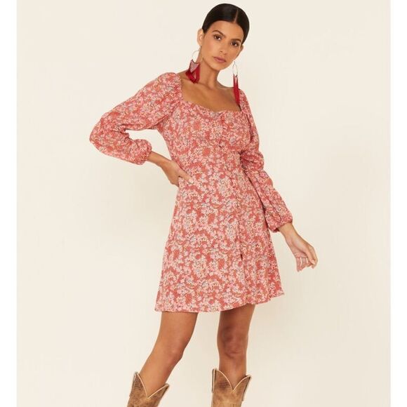 ✨ ANGIE WOMEN'S BUTTON FRONT SMOCKED BACK DRESS✨ - Picture 1 of 8